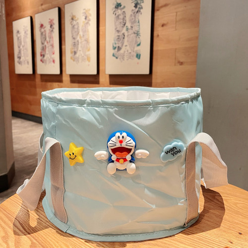 卡通可爱便携式保温泡脚桶户外旅行神器可折叠泡脚袋创意足浴盆子 - 图1