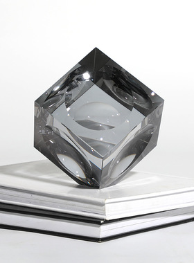 北欧透明水晶蘑菇摆件家居软装饰品售楼处样板房客厅桌面摆设