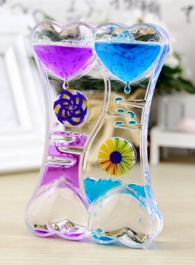创意新款动感双心风车油滴滴液体沙漏油漏水滴玩具送男女生日礼物