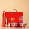 Wedding teacup set, enamel wedding teacups, a pair of high-end red modified tea sets, wedding bowls and chopsticks