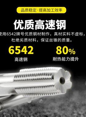上工粗牙不锈钢挤压直槽丝锥全磨制丝攻无屑HSS高速钢细牙M3-M24