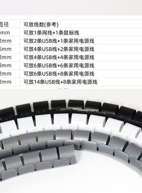 电线保护套管包线管理线管束线管收纳整理集线器固定器缠绕管整卷