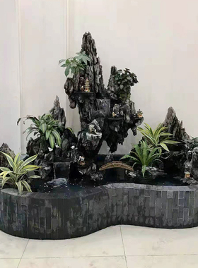 假山水景摆件循环水池阳台流水喷泉摆件室外鱼池真石庭院假山造景
