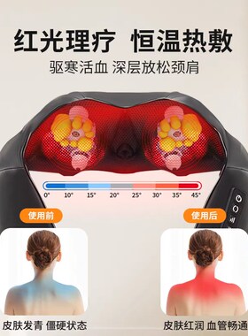 2024新款肩颈按摩器全自动揉捏捶打按摩仪颈椎腰背部跨境长辈送礼