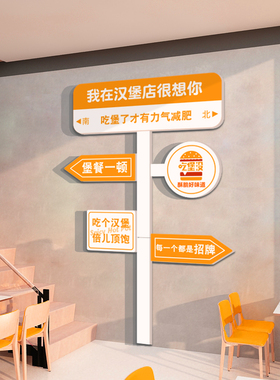 网红汉堡店门口墙面装饰挂画炸鸡场景布置用品吸引人披萨贴纸海报