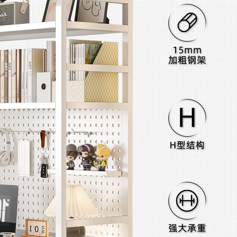 Bookshelf rack desktop hole board desk storage cabinet home table iron display rack computer desk storage rack