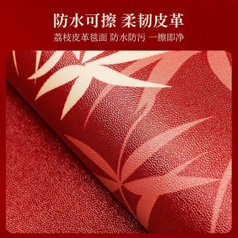 Chinese style wedding bay window mat waterproof pvc wedding room decoration red festive bedroom balcony mat home window sill mat