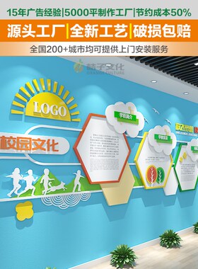 中小学幼儿园文化墙设计定制校园班级学校楼梯走廊背景形象墙装饰