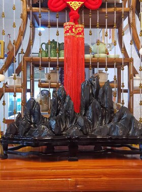 玄关装饰品山水中式办公室书柜摆件假山家居工艺品灵璧石奇石雕刻