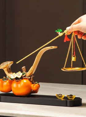 称心如意柿柿事事柿子摆件客厅玄关办公室装饰品乔迁新居开业礼物