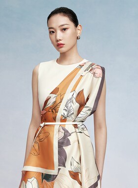 万事利实用丝巾扣礼盒真丝丝巾送妈妈女友桑蚕丝中方巾生日礼物