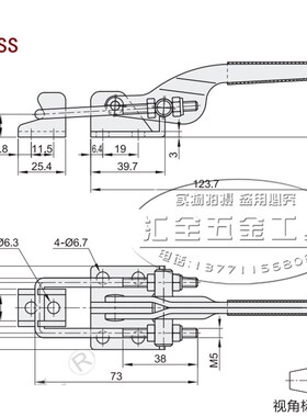 替代爱安特肘夹QC-40341/40323/431-SS 不锈钢门闩式快速夹钳夹具