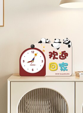 入户玄关桌面时钟小摆件创意家居装饰品钟表摆台式客厅座钟摆放式