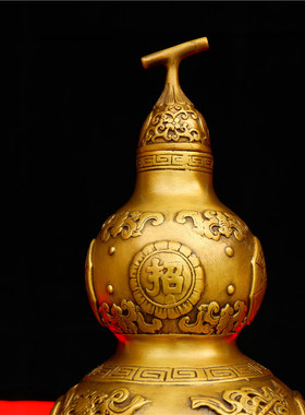 纯铜开口葫芦风水铜制摆件开运八卦鎭宅大葫芦家居客厅风水工艺品