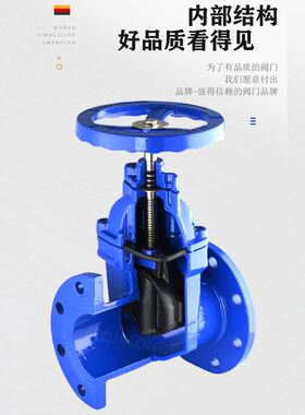 闸阀Z45X暗杆软密封法兰阀门消防自来水开关阀DN100铸铁手动闸阀