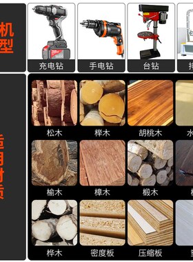 木工沉孔钻头阶梯限位器打螺丝沉头钻成孔开孔器锥孔深孔引孔定位