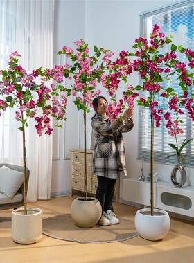 仿真植物三角梅假花树落地盆栽大型假树高级仿生绿植摆件客厅装饰