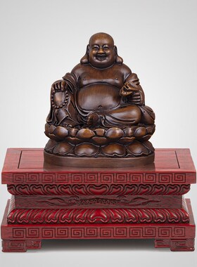 实木观世音菩萨莲花底座家用供奉财神佛祖像关公摆件佛台加高底座