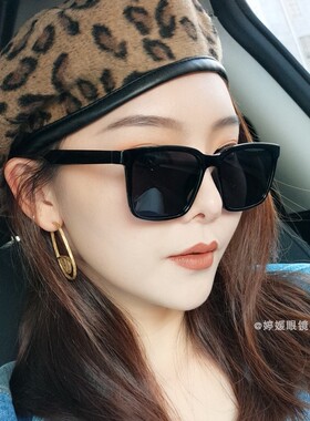 TR90超轻男女情侣款墨镜潮黑超方形偏光开车太阳镜配近视遮阳眼镜