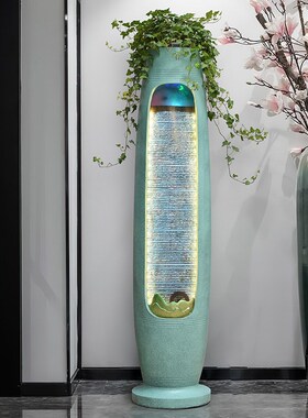 简约水幕墙流水摆件循环水景观客厅办公室招财风水轮乔迁开业礼品