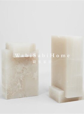 轻奢简约天然玉石大理石别墅角几设计立柱餐桌展台摆件雕塑台底座