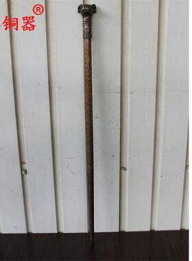 宇卓铜器铜十二兽首拐杖工艺品摆件生肖纯铜拐杖黄铜拐杖头