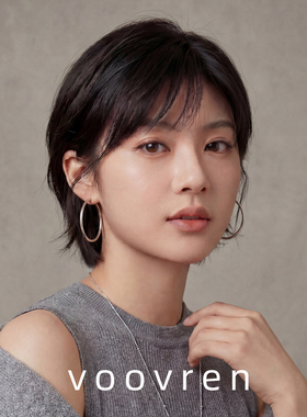 voovren素圈耳环耳圈999纯银针短发耳饰女高级感气质吊坠2026新款