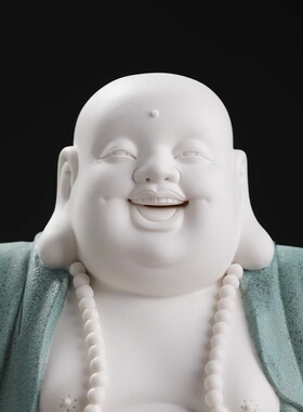 陶瓷大肚笑佛摆件招财弥勒佛像工艺品家居客厅玄关会所装饰品礼品