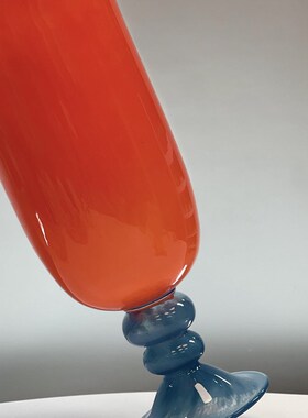 法式中古炫彩风灯高脚杯琉璃花瓶玻璃高级感水培绿植网红摆件装饰