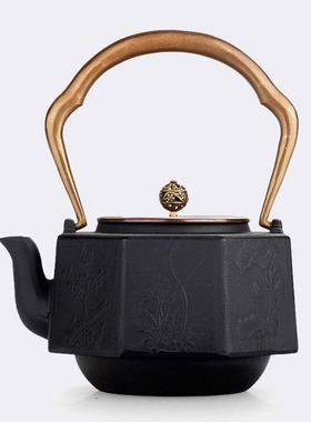 铸铁壶茶壶茶室新中式摆件软装家居饰品铁茶壶艺术烧水煮茶壶1.2L