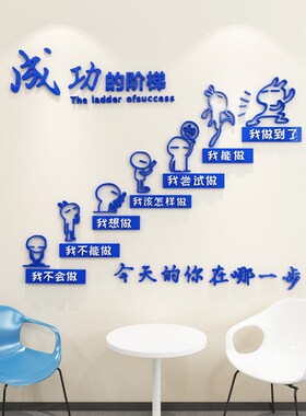 创意励志激励贴纸自粘学校班级教室墙面装饰公司企业3d立体墙贴