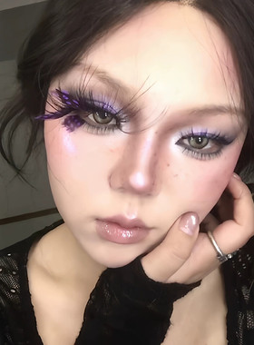 【紫色更有韵味】蝴蝶假睫毛波点羽毛春日夸张个性眼妆氛围感出片