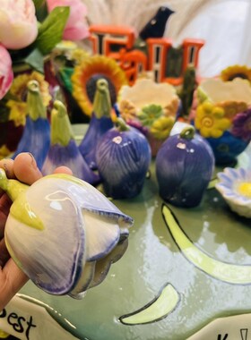 风铃铃铛花朵家居装饰品花朵摆件酒柜玄关客厅陶瓷简约办公工艺品