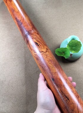 紫檀柳鬼脸把玩棍棒原木料按摩敲背木棍似海南黄花梨防身棒擀面杖