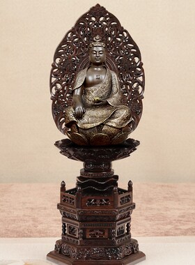 实木莲花底座观音菩萨供佛供奉佛龛神像须弥座莲花台托架佛像加高