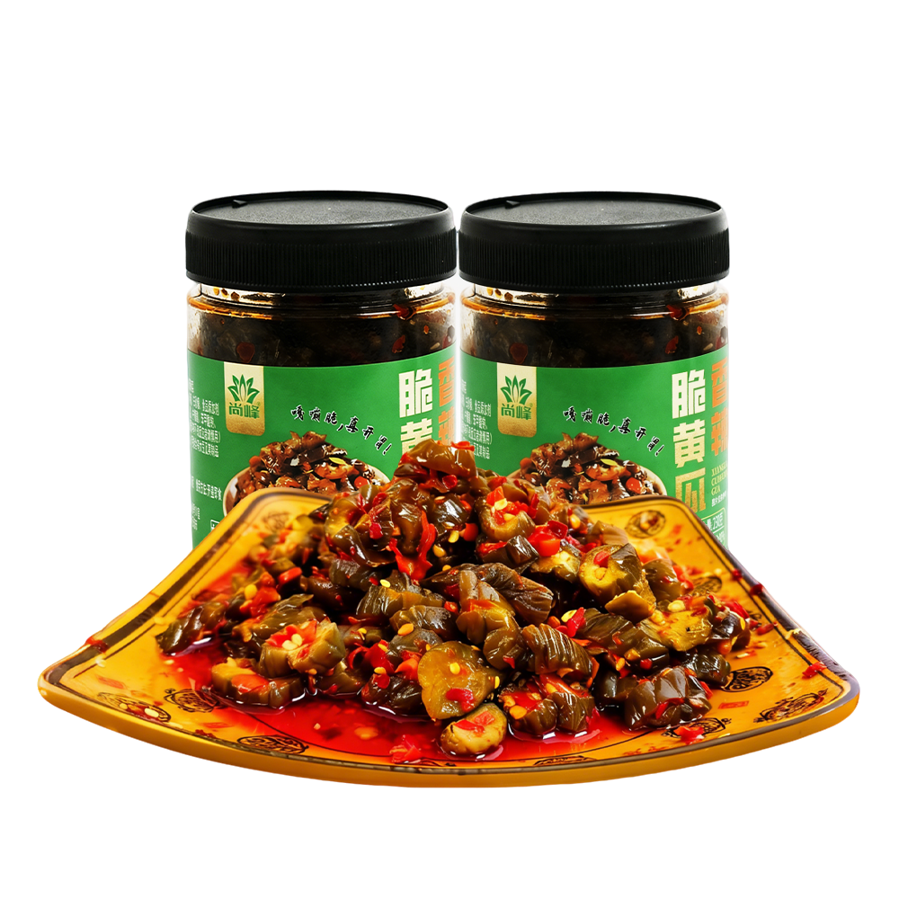 尚峰脆黄瓜230g瓶装香辣下饭菜开盖即食脆爽酱菜咸菜