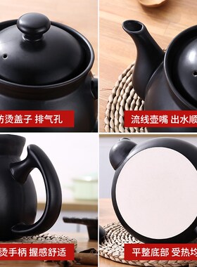煎药壶家用老式熬药瓦罐明火传统中药壶燃气陶土煮药锅炖汤煲砂锅