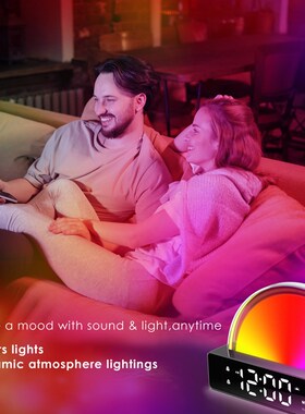 睡眠革命模拟日出自然唤醒灯白噪音助眠伴睡床头定时夜光唤醒闹钟