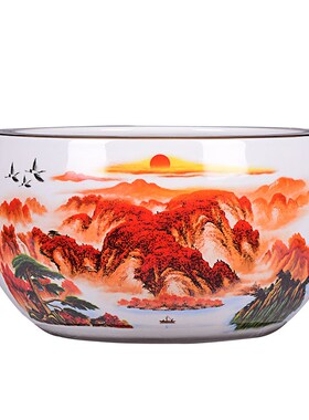 景德镇陶瓷器描金鸿运当头聚宝盆开业装饰办公室家居客厅玄关摆件