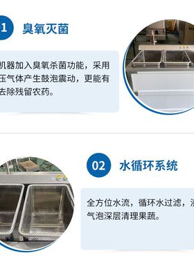 商用不锈钢蔬菜清洗机 工厂中央厨房学校医院食堂用果蔬清洗设备