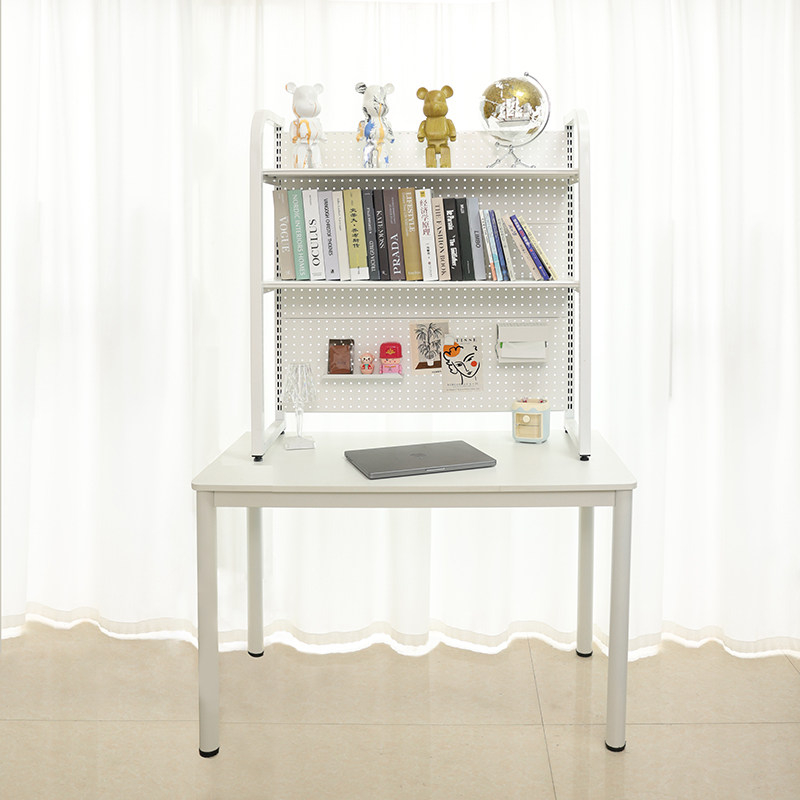 Simple bookshelf hole board desktop storage rack wrought iron table storage small shelf student dormitory desk organization rack