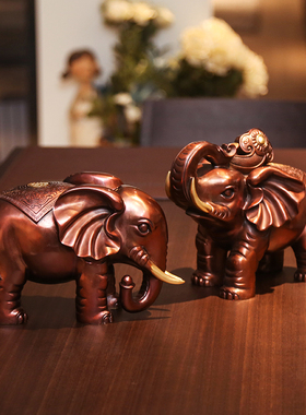 纯铜大象摆件一对财富对象家居办公室装饰品摆设公司开业乔迁礼品