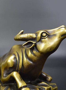 黄铜华尔街牛摆件铜牛炒股牛股市牛生肖牛仿古铜器工艺品家居摆设