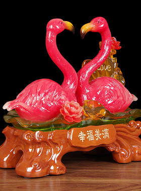 幸福美满火焰鸟摆件婚房客厅创意装修摆设送闺蜜结婚礼物新婚礼品
