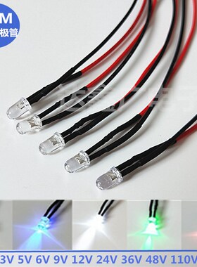 F5发光二极管 12V24伏220V超高亮聚光5MMLED指示灯装饰灯招牌灯