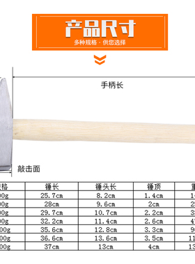 鸭嘴钳工钣工具铁榔头金锤锤锤专用锤迷你敲渣小铁锤电焊五金工具