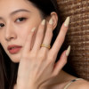 Queyunlai ancient gold dot diamond 999 solid gold ring women's T rainbow full diamond ring luxury shiny light luxury gift