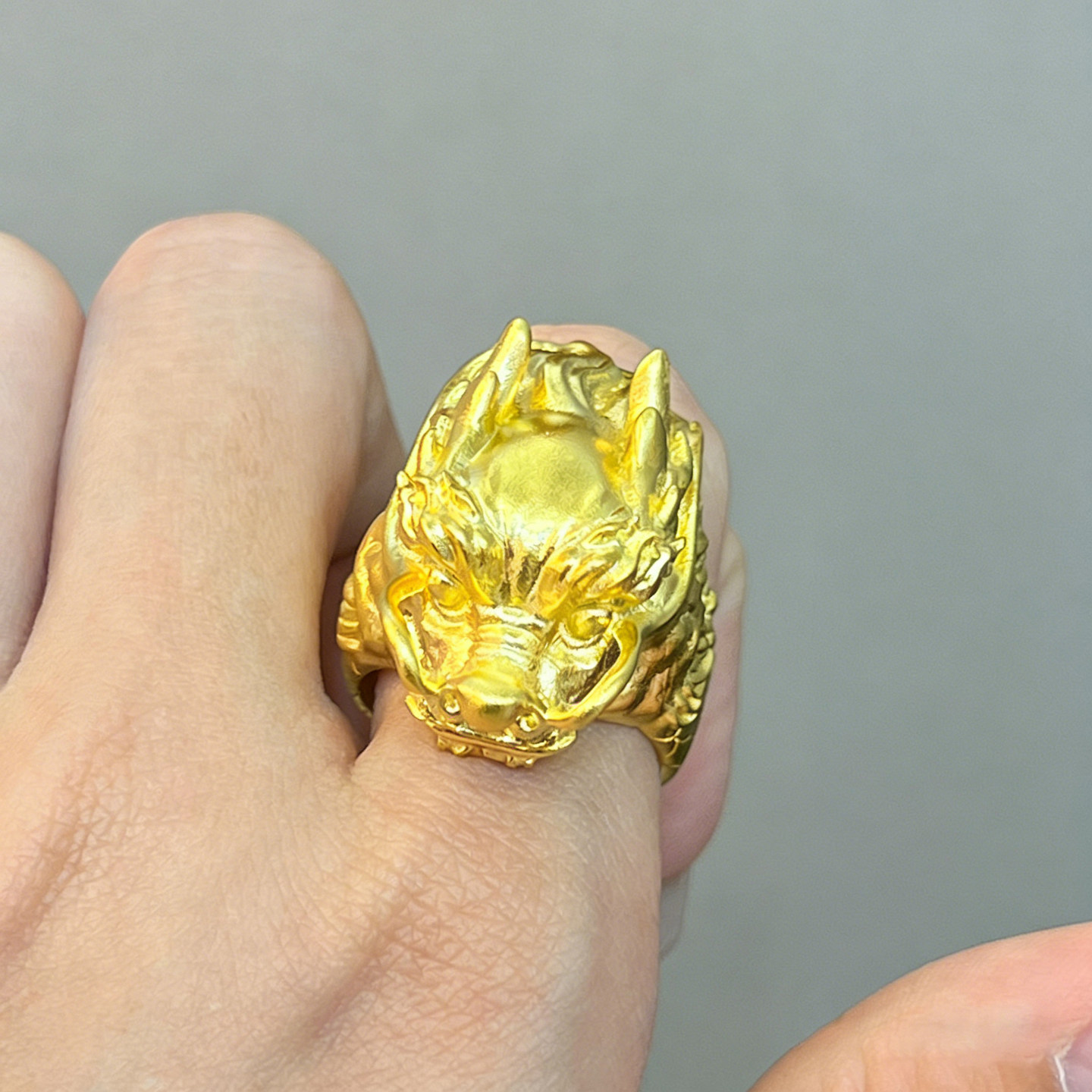 Ancient gold ring faucet 999 pure gold large finger ring