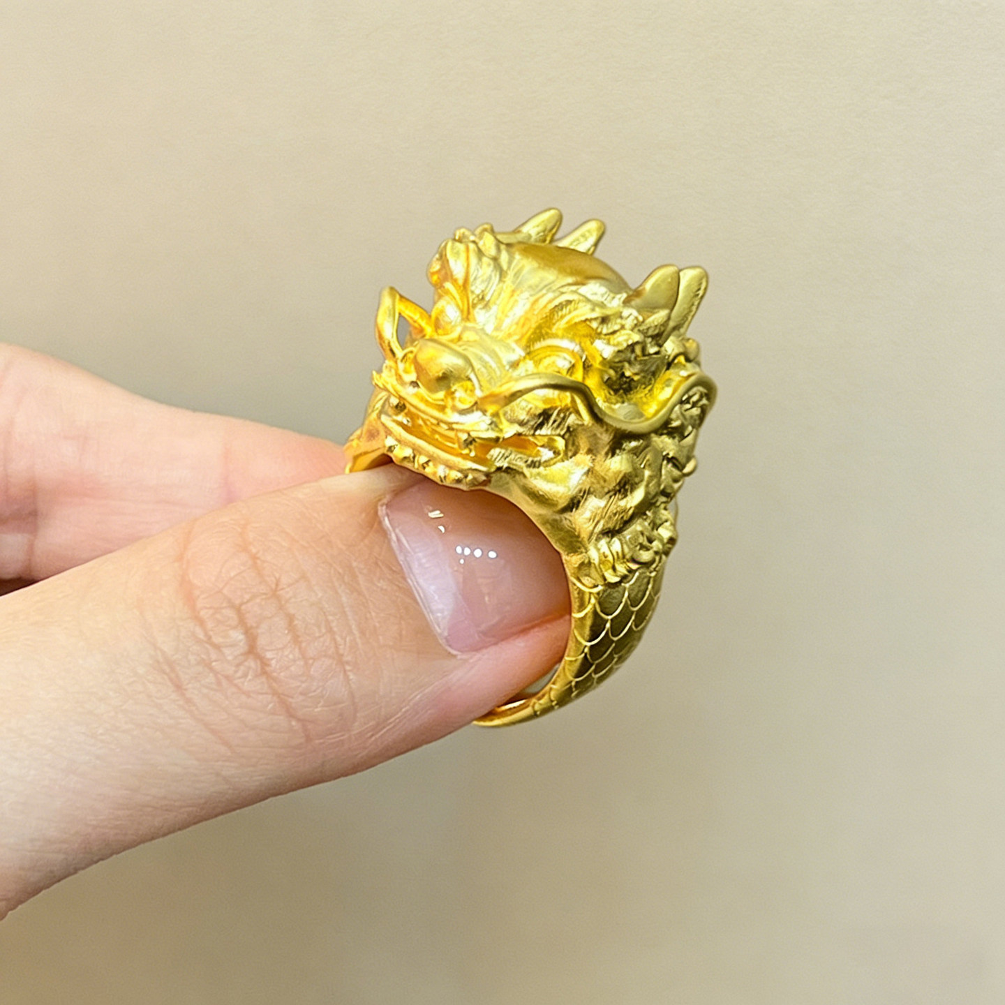 Ancient gold ring faucet 999 pure gold large finger ring