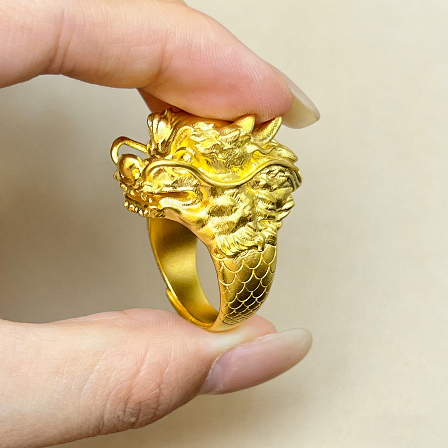 Ancient gold ring faucet 999 pure gold large finger ring